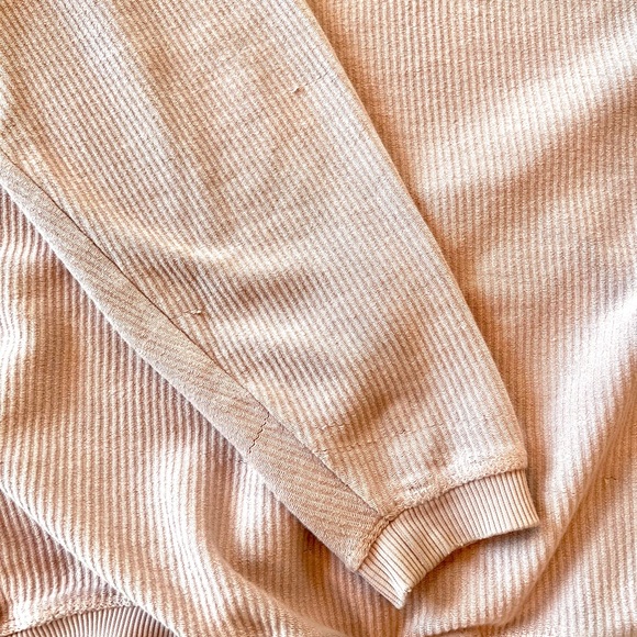 aerie Beyond Oversized Light Pink Quarter Zip Size Small 100% Cotton - Picture 13 of 16